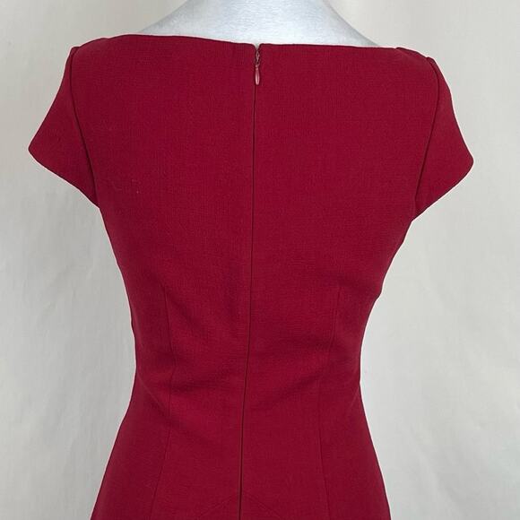 BCBGMaxAzria Red Pure Smooth Wool Academia Office Career Dress NWOT Size 8 - Picture 6 of 14